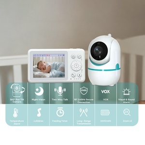Caméra de surveillance pour bébé avec écran de 3,2 pouces, détection sonore, vision nocturne, mode VOX, PTZ panoramique, vidéo numérique intelligente sans fil - Product Image 4