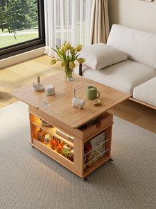 <span class=keywords><strong>Tavolino</strong></span> da Caffè Moderno in Legno Massello Estensibile e <span class=keywords><strong>Pieghevole</strong></span>, Altezza Regolabile, per Piccoli Appartamenti, Soggiorno, Divano, Mobile Laterale, Carrello Mobile - Product Image 6