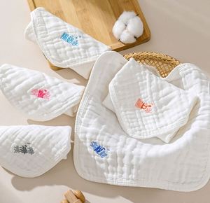 Embroidery Pure Cotton Square <b>Towel</b> Baby 6 Layer Cartoon Animal Baby <b>Bath</b> <b>Towel</b> - Product Image 2