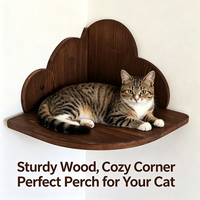 Perchoir mural moderne en forme de nuage pour chat avec sisal et coussin moelleux, structure en bois robuste pour que les chats d'intérieur se reposent confortablement