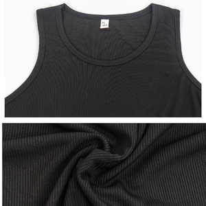 Camiseta sin mangas de algodón blanca para hombre, cuello redondo, color sólido, estilo casual, transpirable, tejido de punto - Product Image 2
