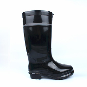 Botas de lluvia de caucho para hombre, caña alta, negras, gruesas, antideslizantes, impermeables, para uso industrial y minero. - Product Image 4
