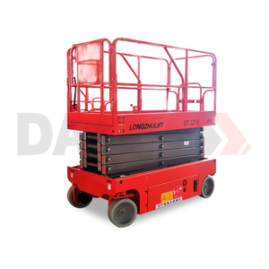 Электрический самоходный ножничный подъемник 4-14 м с откидными опорами, мобильная рабочая платформа, грузоподъемность 113 кг - Product Image 2