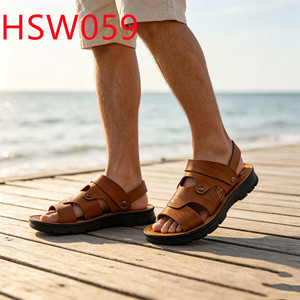 Sandales d'été HY HSW059 en cuir PU à séchage rapide pour vacances à l'île, style Hua Singh, ne gêlent pas les pieds, à bout ouvert et largeur généreuse - Product Image 2