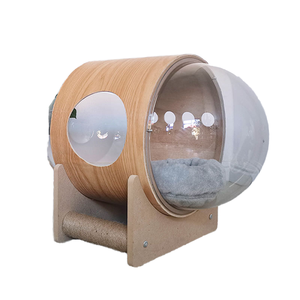 All Seasons Indoor Massivholz Haustier Möbel Raum Kapsel Katzen bett mit transparentem Design Komfortable Leder Kätzchen Hunde haus - Product Image 1