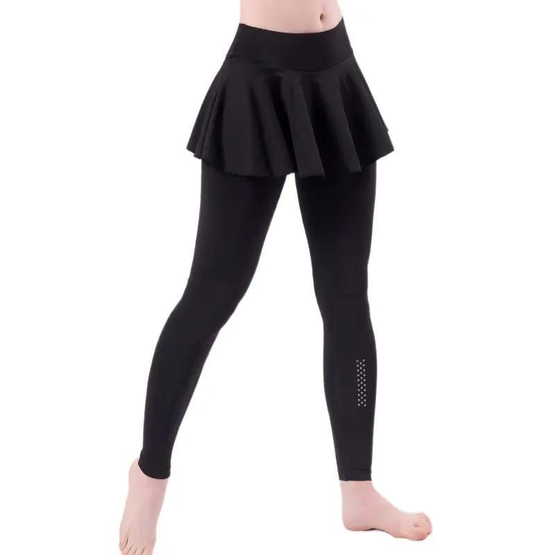 Costumes de sport faux deux pièces, jupe-pantalon, taille haute, élastique, séchage rapide, pour femmes, nouvelle collection 2020