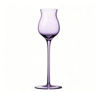 Verres en cristal de haute qualité, directement de l'usine, gobelets à long pied de couleur personnalisée pour mariage et fête