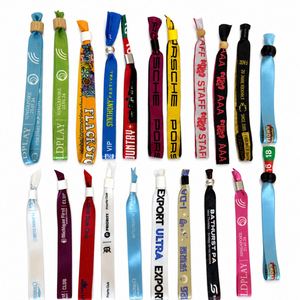 Bracelet en tissu tissé personnalisé à usage unique avec impression par sublimation pour événements et fêtes - Product Image 1