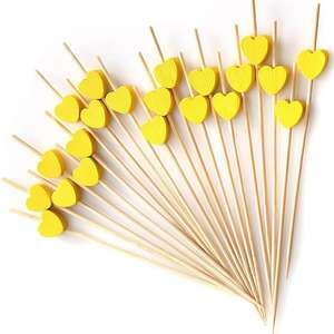 Cure-dents à cocktail pour boisson et fête décorative Cure-dents en bambou Love Shape Pick Brochette - Product Image 4
