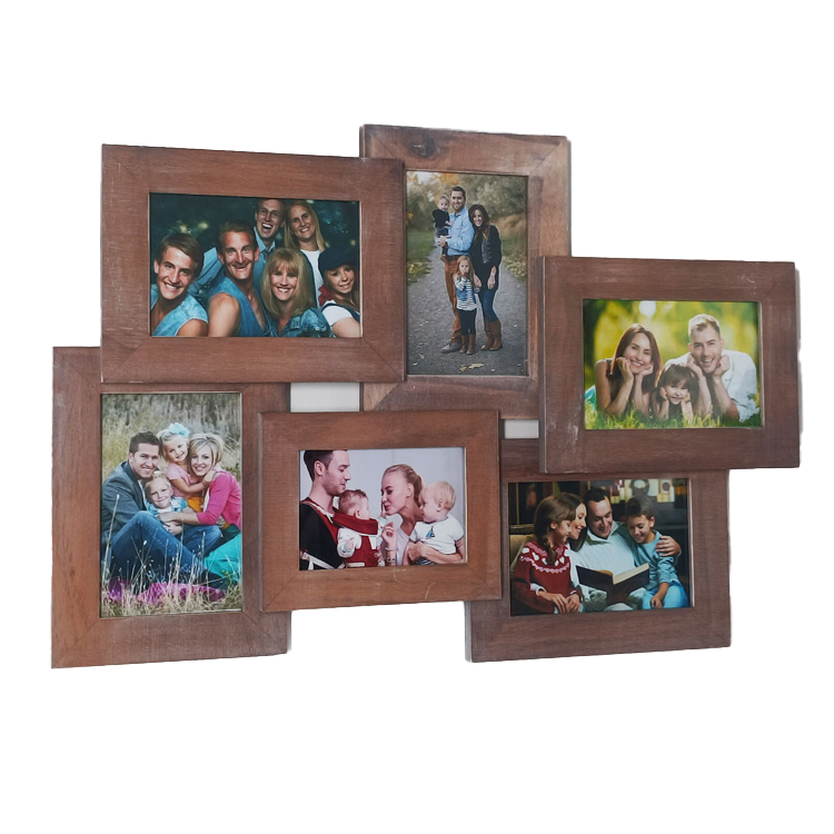 Home Wall Decorative Marcos De Foto Composite Multi Combined Six Family Photo Picture Frame Set