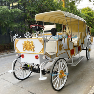 Carruaje Turístico Eléctrico Blanco Estilo Victoriano, Carruaje de Lujo Eléctrico y sin Caballos para Parques y Atracciones - Product Image 2