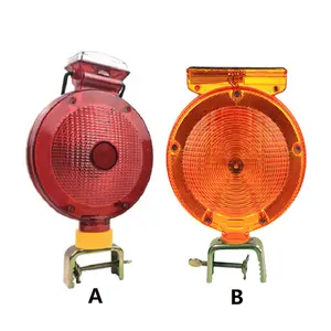 차도 도로 교량 공항 led 교통 장벽 경고 램프 건축 안전 금속 죔쇠를 가진 태양 바리케이드 빛