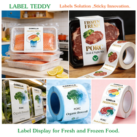 Etiquetas Adhesivas TEDDY Resistentes al Aceite para Empacar Alimentos Frescos y Congelados, Etiquetas para Cajas de Frutas y Verduras