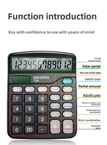Calculadora Aritmética Deli 837ES, Especial para Estudiantes de Contabilidad Financiera, Pantalla Grande, Energía Solar y Doble Alimentación - Product Image 6
