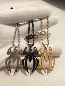 Хип-хоп простое индивидуальное ожерелье из нержавеющей стали с подвеской-пауком для женщин и мужчин чокер Ювелирные изделия Подарки На Хэллоуин - Product Image 2