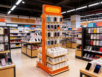 Présentoir personnalisé en bois perforé, panneau perforé en métal, bois et acrylique pour boutique, unité de merchandising de marque Apache
