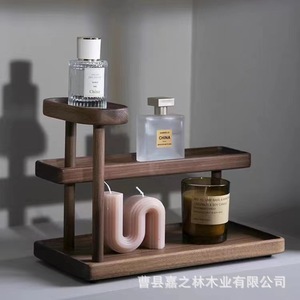 Modern Minimalist Solid Wood Storage Rack Multifunctional <b>Desktop</b> Organizer For Perfumes And Vases Living Room Use - Product Image 3