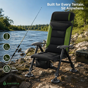 Рыболовное кресло Zentopia All Terrain с регулируемой спинкой, откидное, портативное, с поворотными ножками <span class=keywords><strong>для</strong></span> рыбалки и кемпинга на открытом воздухе - Product Image 2