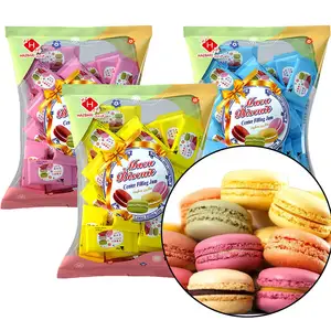 Benutzer definierte Handelsmarke Halal Hot Sale Obst sortiert Aroma Center gefüllt Sandwich Macaron Cream Cookie Keks