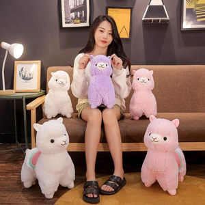 गर्म नई 1 पीसी 35CM प्यारा नरम आलीशान <span class=keywords><strong>Alpacasso</strong></span> अल्पाका गुड़िया भरवां पशु खिलौना बच्चों जन्मदिन का उपहार काठी अल्पाका आलीशान खिलौने