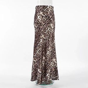 Phụ Nữ Của Casual Leopard Váy Thời Trang Satin In Dài Váy Cho Phụ Nữ Cổ Điển In Leopard Váy In Lỏng - Product Image 4