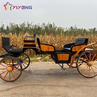 Charrette à chevaux de tourisme européenne avec auvent / Chariot de tourisme à chevaux Marathon / Chariot à chevaux avec selle