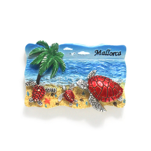 Aimant de réfrigérateur souvenir 3D fait à la main personnalisé aimant de réfrigérateur en résine IBIZA MAJORCA de style île de conception de plage - Product Image 1