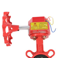 Vanne papillon de signalisation incendie en fonte ductile PN16, type Wafer, avec siège EPDM, pour système d'incendie à gicleurs, Fourniture d'usine