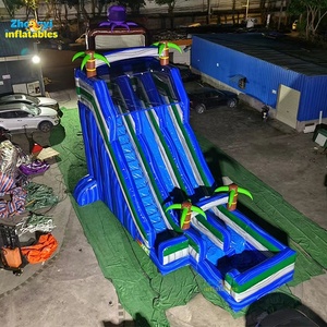 Toboggan aquatique gonflable géant de haute qualité pour adultes, toboggan aquatique gonflable commercial avec piscine - Product Image 2