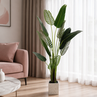 Arbre à bananes artificiel pour intérieur, plante artificielle avec des feuilles vertes luxuriantes pour la décoration de la maison, des hôtels, des complexes hôteliers et des restaurants
