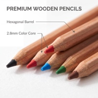 Ensemble de crayons de couleur et carnet de croquis pour enfants, bois naturel, hexagonal, non toxique, cadeau artistique, couverture personnalisée, logo OEM ODM, papier en vrac, 6 couleurs