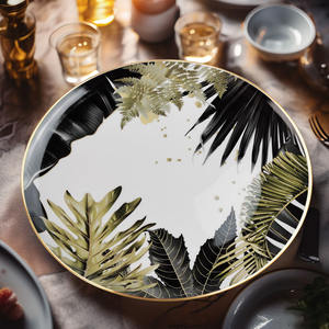 Fábrica al por mayor nuevo diseño placa moderna cerámica blanca cargador placa porcelana juegos de vajilla - Product Image 6