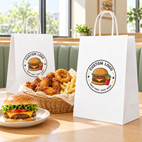 Sacs à hamburger en papier kraft recyclable, résistants à la graisse, imprimés sur mesure avec encre à base d'eau écologique, pour les services de traiteur et de plats à emporter