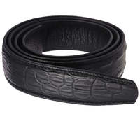 LY35-3187 Prix de gros Ceinture de luxe pour homme en cuir véritable imprimé crocodile, sans boucle
