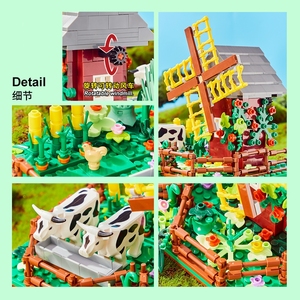 Blocs de construction MOC Happy <span class=keywords><strong>Fam</strong></span>, briques, jouets DIY pour enfants, cadeau créatif - Product Image 3