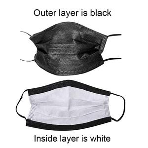 SJ masker wajah hitam logo kustom 3 lapisan pelindung masker bedah hitam pembungkus individual masker wajah hitam sekali pakai - Product Image 2