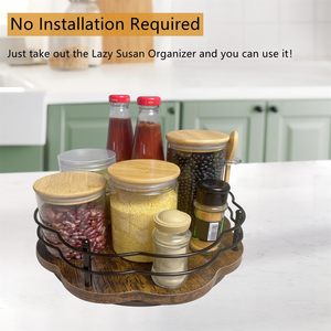 Organizador de tocadiscos <span class=keywords><strong>Lazy</strong></span> <span class=keywords><strong>Susan</strong></span> de 13 ", estante de especias antideslizante giratorio de 360 ° para encimera de cocina, almacenamiento de mesa de comedor - Product Image 4