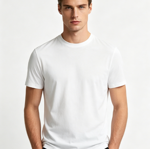 Paquete de 5 <span class=keywords><strong>Camisetas</strong></span> Blancas Básicas de Cuello Redondo para Hombre, <span class=keywords><strong>Camisetas</strong></span> de Manga Corta de Algodón Suave, Lisas, para Impresión de Logotipo Personalizado al por Mayor - Product Image 3