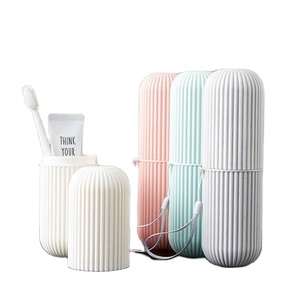 Boîte de rangement portable en plastique pour brosse à dents et dentifrice, avec support pour gobelet de bain de bouche, pour la maison et la salle de bain - Product Image 1