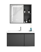 Vasque intégrée murale en quartz marbré artificiel au design moderne, directement de l'usine
