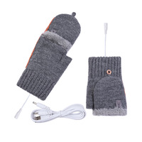 Mydays Tech Gants chauffants pour femmes, doux et chauds, thermiques, chauffés par USB, gants électriques à demi-doigts avec rabat