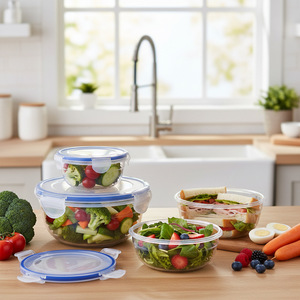 Round Food Storage <b>Container</b> Set With <b>Lid</b> For Office Kitchen Refrigerator Sealed Freshness Preservation - Product Image 2