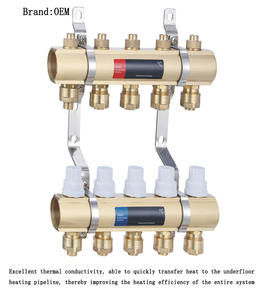 موزع تدفئة أرضية نحاسي مع صمام تفريغ أوتوماتيكي 220 فولت لنظام التدفئة تحت الأرضية - Product Image 2