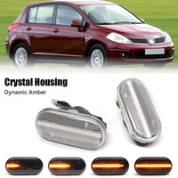 Luces Marcadoras Laterales Secuenciales para Nissan Tiida C11 Note E11 Micra K12 NP300 Navara D40 Qashqai J10, Lámparas Intermitentes LED de Señal de Giro
