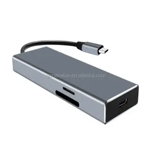 Nhôm đa chức năng Loại C 3.0 USB Hub với HDTV + PD sạc Docking Station cho Mac iPad PC