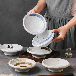 Tazones de Cerámica Japonesa de Gran Capacidad para Sopa y Aperitivos, Platos y Vajilla de Diseño Irregular - Product Image 2