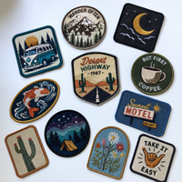 Patchs brodés personnalisés 3D écologiques en toile avec logo, broderie en relief, alphabet, fleurs, adhésifs thermocollants pour vêtements, chapeaux, sacs