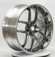 Geruida Neue Glänzende Gunmetal Polierte Fünfspeichen-Schmiedefelgen aus 6061 T6 Aluminium 12000T TÜV JWL S4-00092 18-24 Zoll Maßanfertigung