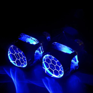 เลนส์โปรเจคเตอร์ไบซีนอน HID ขนาด 2.5 นิ้ว ดีไซน์รังผึ้ง เคลือบสีฟ้า H1 35W 55W ชุดอัพเกรดไฟหน้าแบบยูนิเวอร์แซล - Product Image 3