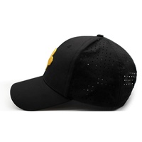 Gorras deportivas para hombre con logotipo personalizado y bordado para golf, Parche de PVC de goma, poliéster, perforación láser, ajuste seco